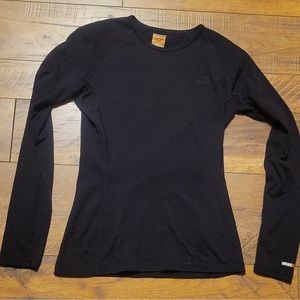 Women's sz small Icebreaker 200 body fit merino wool long sleeve crew black